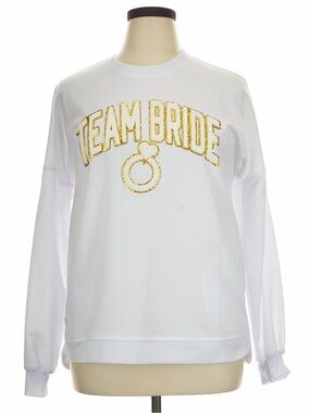 Simply Southern NWT Team Bride Sparkle Crewneck Sweatshirt w/ Pockets